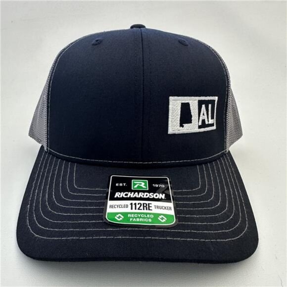 Alabama State Retro Richardson 112 Trucker Cap Hat Mesh Snapback Black & Gray main image 2